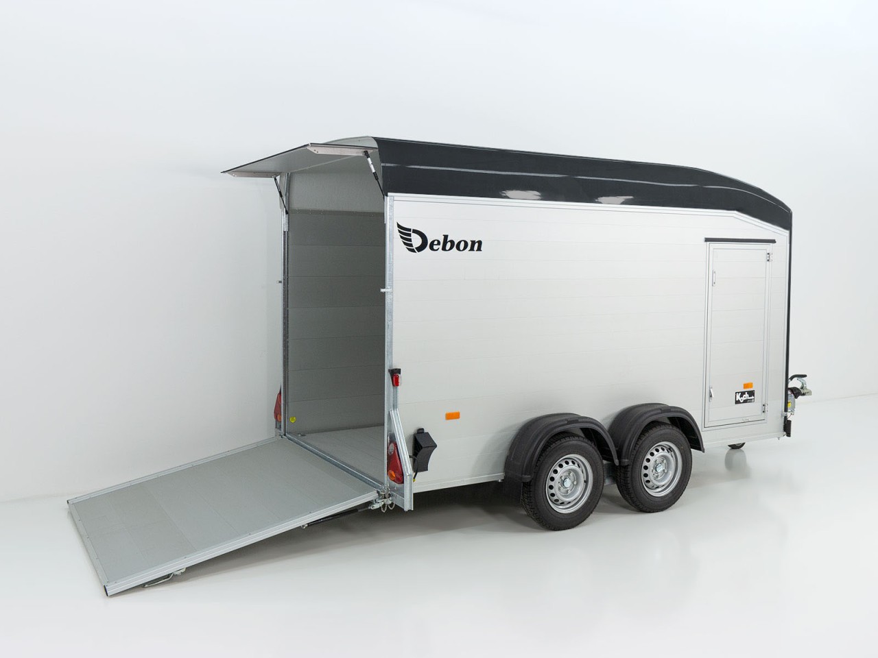 Debon Cargo C800 bagageaanhanger 206x441cm H206 3,5 t|Alu|Polybug|Deur|zwart-Nieuw