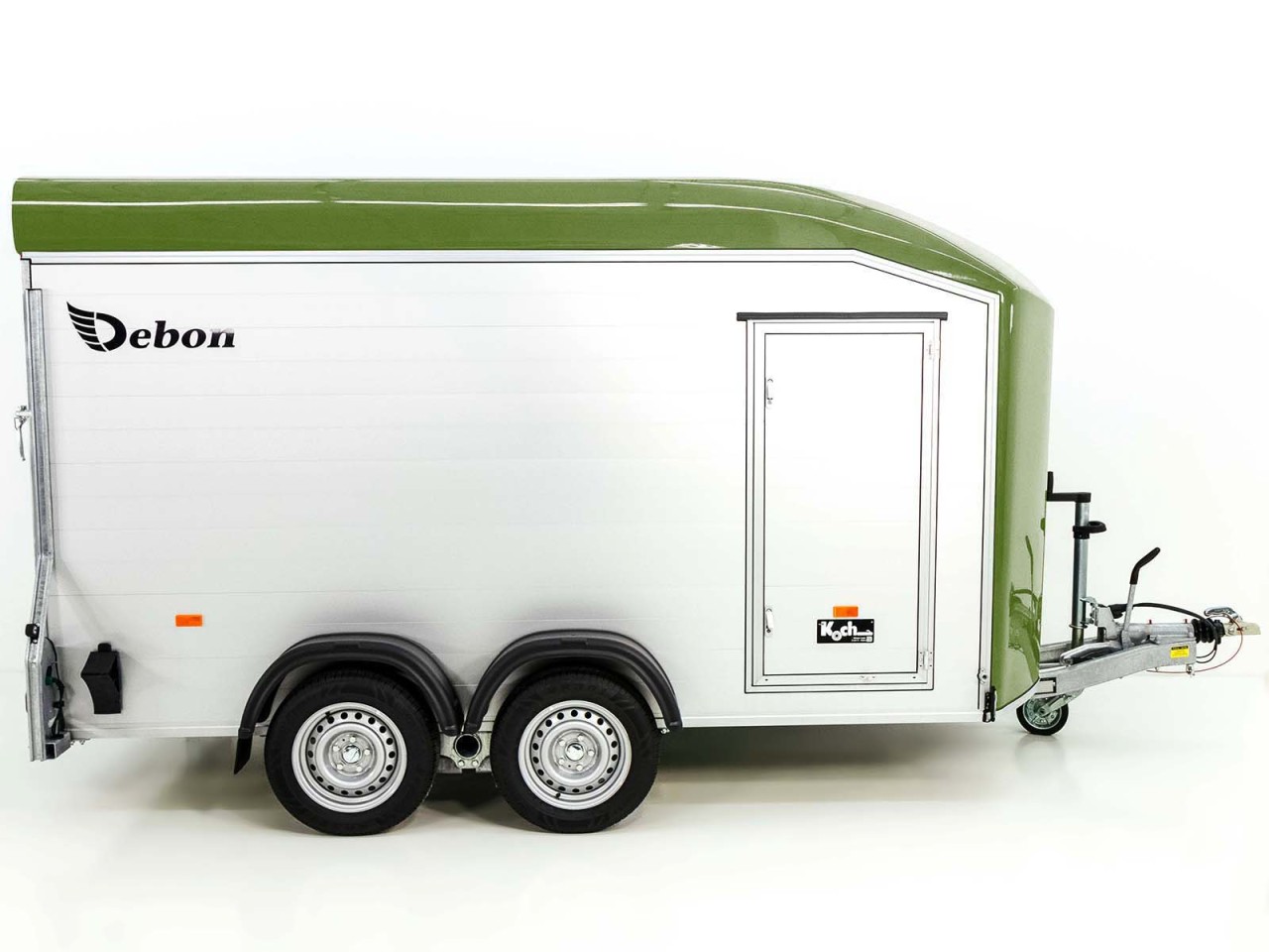 Debon Roadster C700 bagageaanhanger 179×378 cm, hoogte: 201 cm, 2,6 ton | Aluminium | Polybug | Deur | Olijfgroen - Nieuw