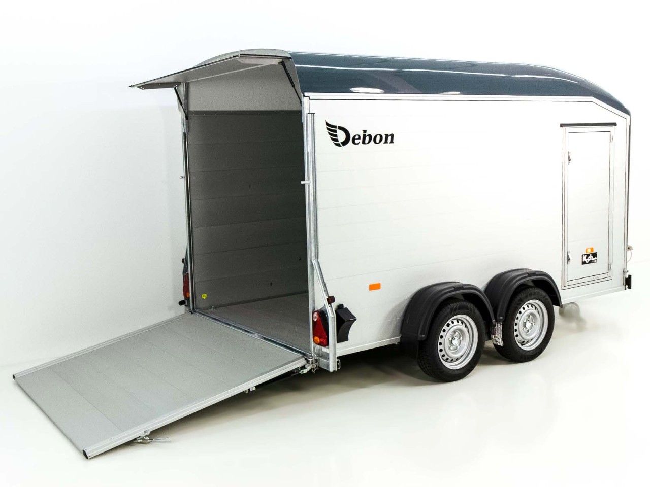 Debon Roadster C700 bagageaanhanger 179×378 cm, hoogte: 201 cm, 2,6 ton | Aluminium | Polybug | Deur | Grijs - Nieuw