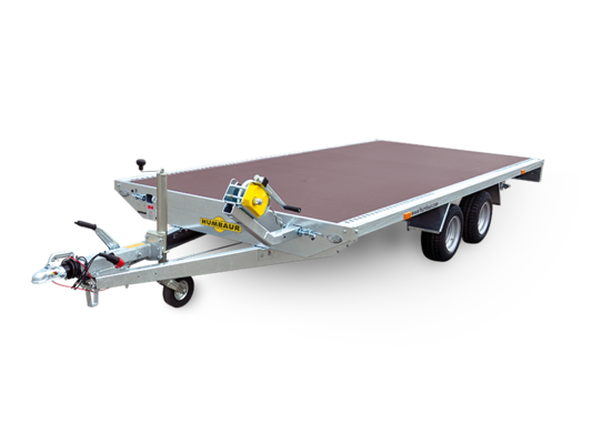 Humbaur Universal 3500 kg hout, laadruimte 4,00 x 2,03 meter, houten vloer, steunen, lier en laadkleppen.