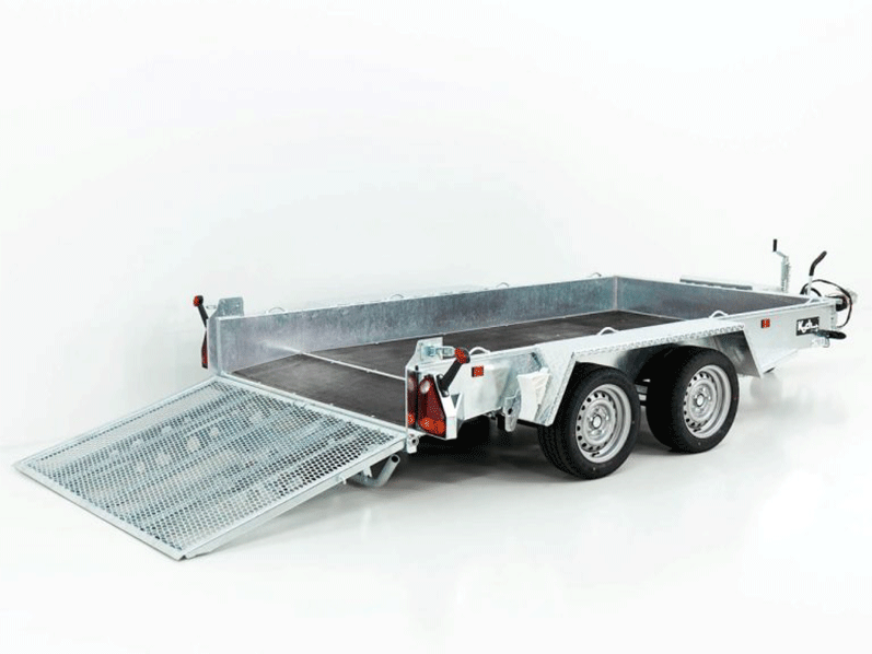 Variant aanhanger voor bouwmachines Maxi Load 161×305 3,5t | Oprijplaat | Beavertail achteraan - Nieuw