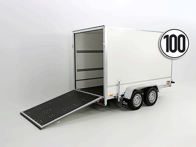 Gesloten aanhanger BK 146x305cm Hoogte: 210cm 2.0t | Oprijplaat - Nieuw